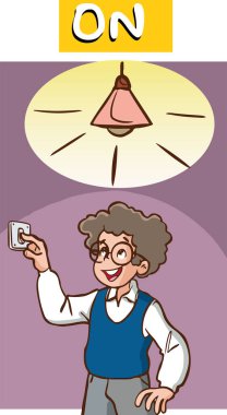 Çocuklar çizgi film vektörünü açıp kapatıyorlar