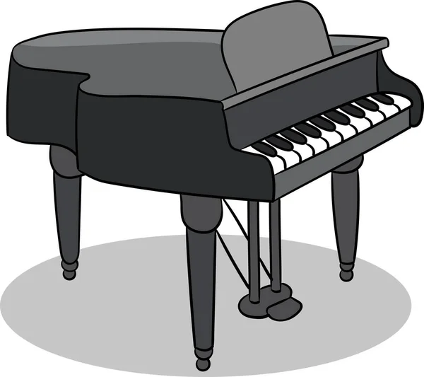 Μεγάλο Πιάνο Μαύρο Και Γκρι Χρώμα — Διανυσματικό Αρχείο