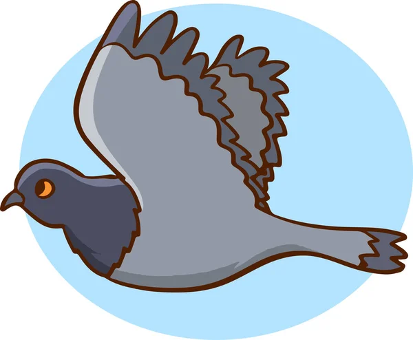 Fågel Flyga Illustration Vektor Vit Bakgrund — Stock vektor