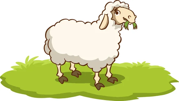 Carino Cartone Animato Pecore Fattoria Animali Vettoriale Illustrazione — Vettoriale Stock