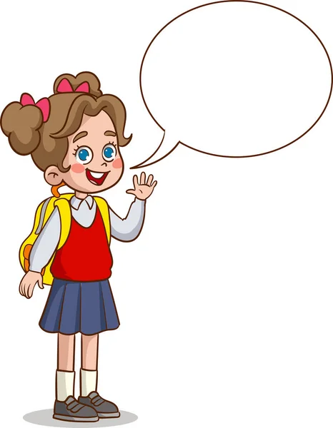 Χαριτωμένα Έξυπνα Μικρά Παιδιά Μιλούν Μπαλόνι Chat — Διανυσματικό Αρχείο