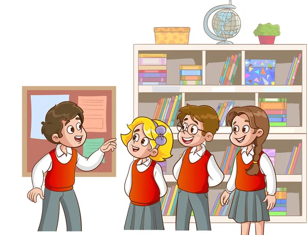 Illustration School Girl Teacher School — Stock Vector