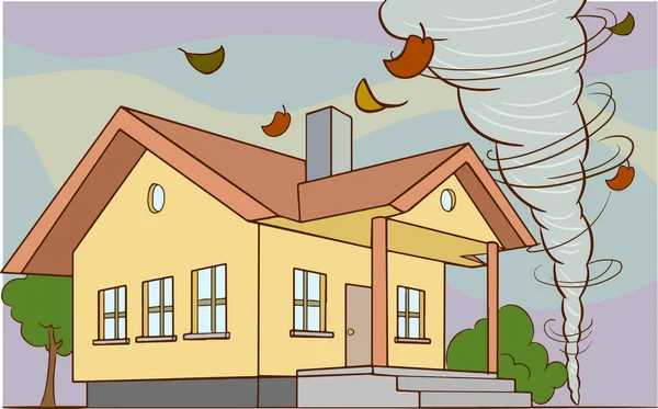 Tornado Disaster Cartoon Vector — Stock Vector