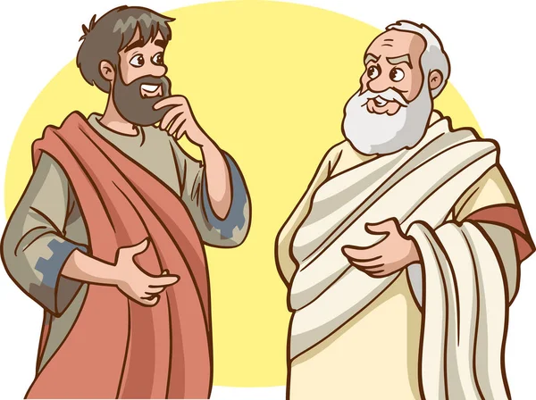 Dos Hombres Griegos Antiguos Hablando — Archivo Imágenes Vectoriales