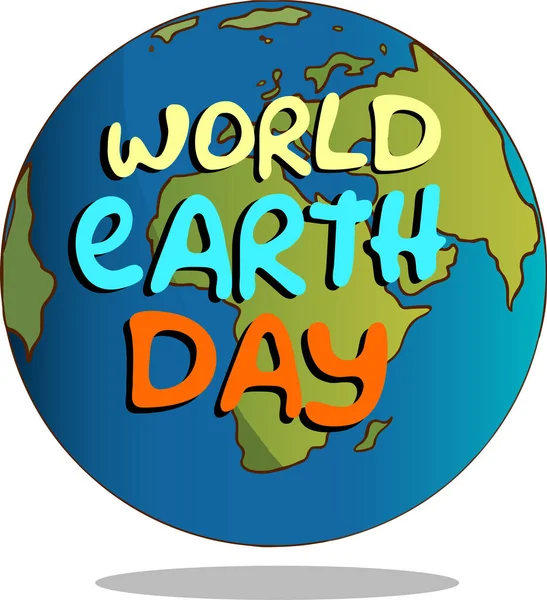 Earth Day Green Planet Cartoon Vector — Stock Vector