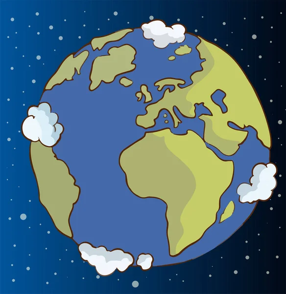 Día Tierra Green Planet Vector Dibujos Animados — Archivo Imágenes Vectoriales