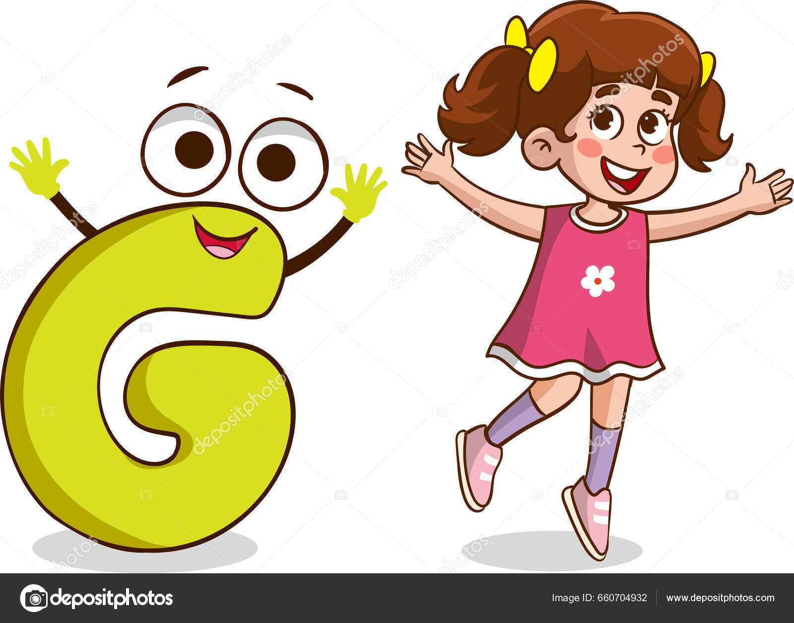 Happy Cute Little Kid Studies Alphabet Letter Character Stock Vector by ...