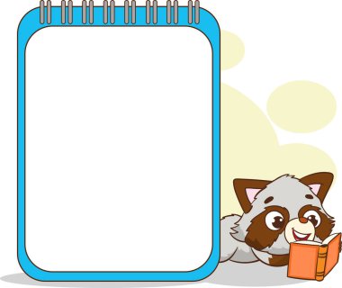 Kitap ya da Defter Okuyan Şirin Köpek Çizgi Filmi