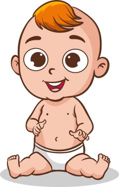 şirin bebek çocuk vektör çizim
