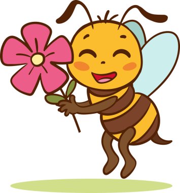 Cartoon Illustration Of Cute Bees