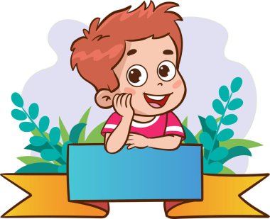 Bayrak taşıyıcısı olan sevimli küçük çocuklar.