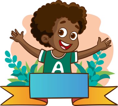 Bayrak taşıyıcısı olan sevimli küçük çocuklar.