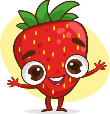 şirin çilek karakteri çizgi film vektörü