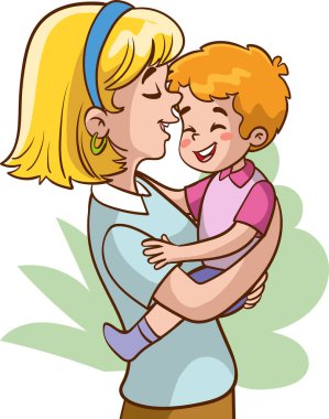 Anne ve oğlu vektör