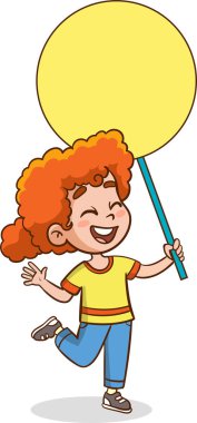 Küçük komik çocuklar Boş Tahta taşıyıcı tutuyorlar