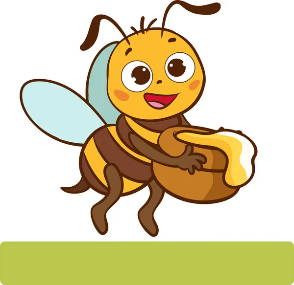 Cartoon Illustration Cute Bees — Stockvektor