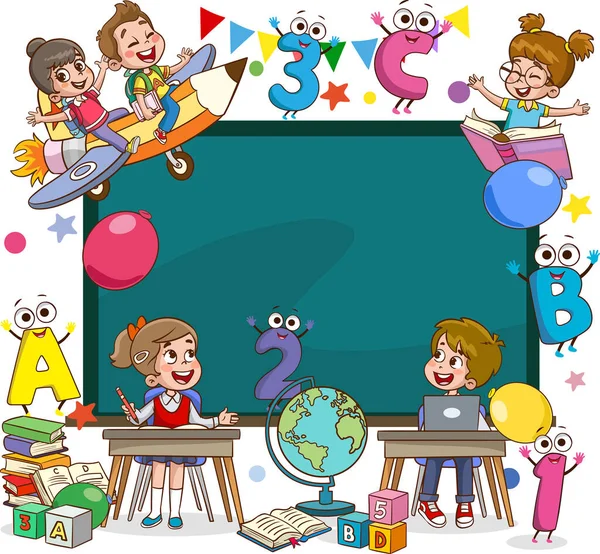 Vector Illustration Children Education Concept — Stock Vector