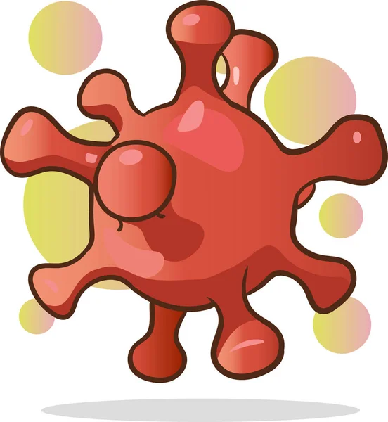 Virus Bacteria Cartoon Character Vector Illustration Isolated White Background — Stock Vector