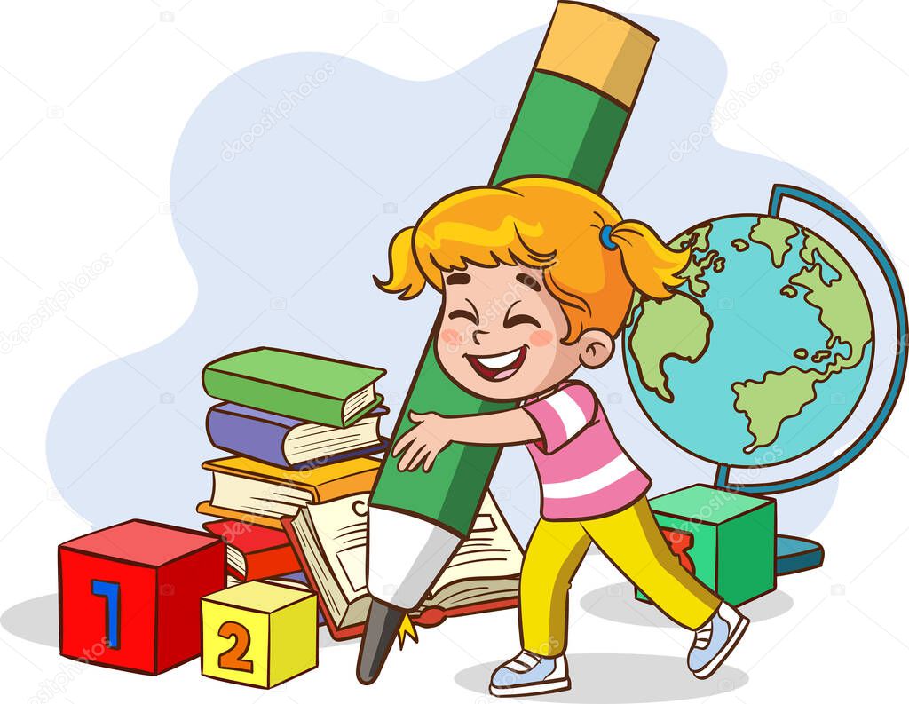 Vettoriale stockBambini Che Scrivono Con Vettore Grande Del Fumetto Della  Penna di ©serkanavci #660704868, image size:1024x793