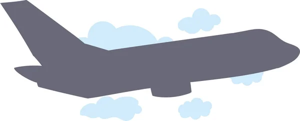 เคร องบ นบนท องฟ การขนส งเคร องบ นพลเร อนบ นในเมฆ — ภาพเวกเตอร์สต็อก