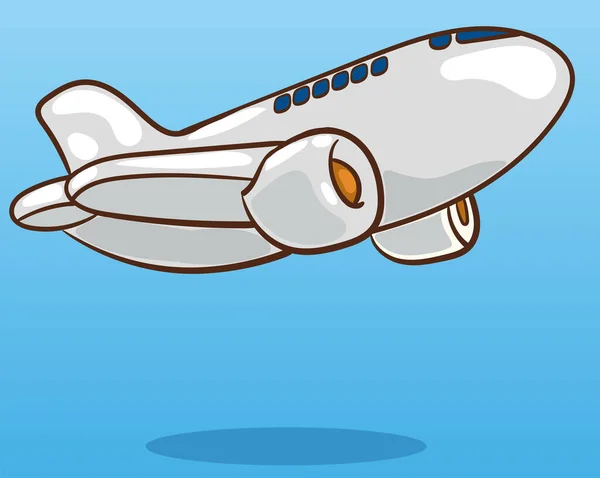 Avión Cielo Aviones Civiles Voladores Transporte Nubes Vector Fondo Plano — Vector de stock