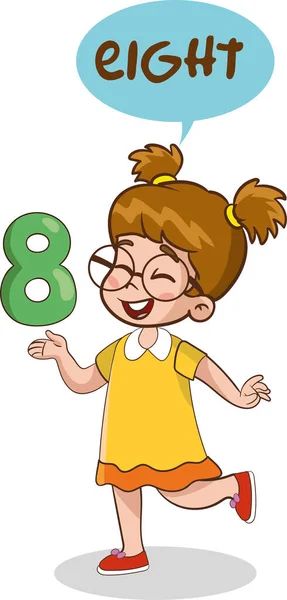 Teaching Numbers Children Eight — Stock Vector