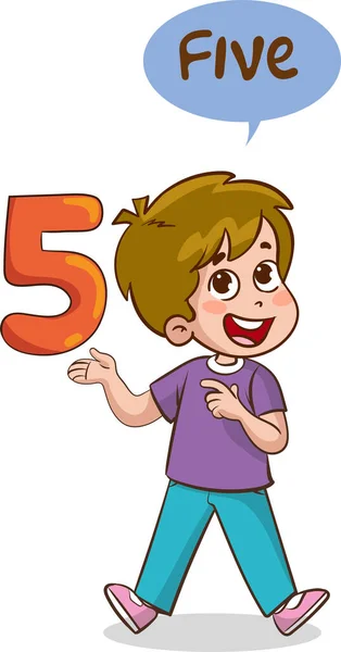 Αριθμός Διδασκαλίας Παιδιά Πέντε — Διανυσματικό Αρχείο