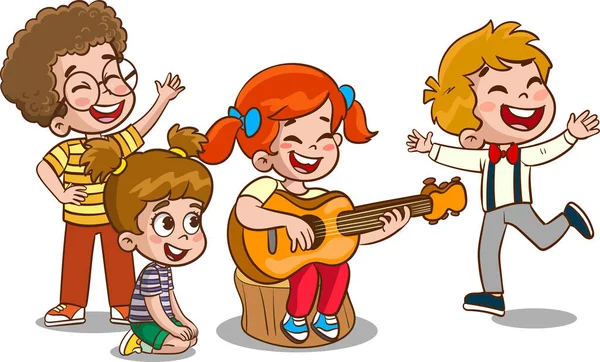 Regroupez Les Enfants Qui Jouent Passent Temps Jouer Qui Amusent — Image vectorielle