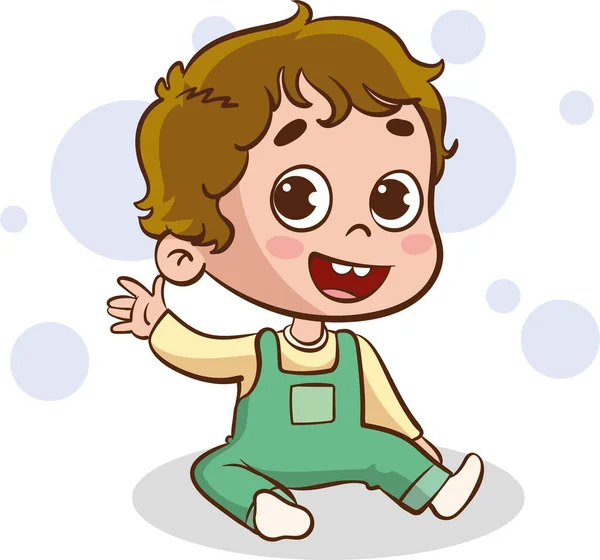 Vector Illustration Cute Happy Baby — Stock Vector