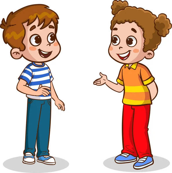 Kids Chatting Vector Illustration — Stock Vector