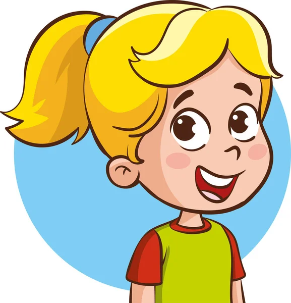 Children Portrait Cartoon Vector Illustration — Stock Vector