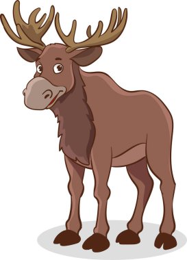 Boynuzlu Geyik tasviri İzole Beyaz Arkaplanda