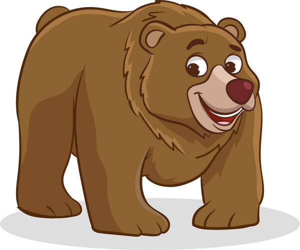 Illustration of a Brown Bear Smiling and Looking at the Camera