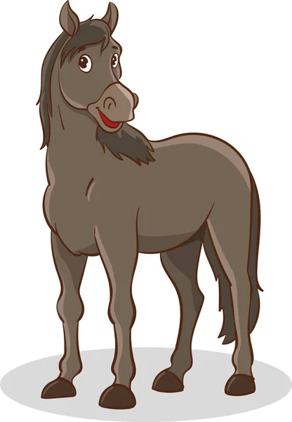 Illustration Dessin Animé Personnage Mascotte Animal Ferme Équestre — Image vectorielle