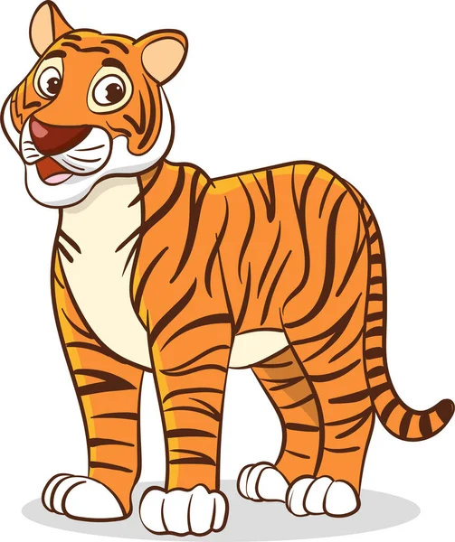 Cartoon Illustration Cute Tiger Animal Mascot Character — Stock Vector