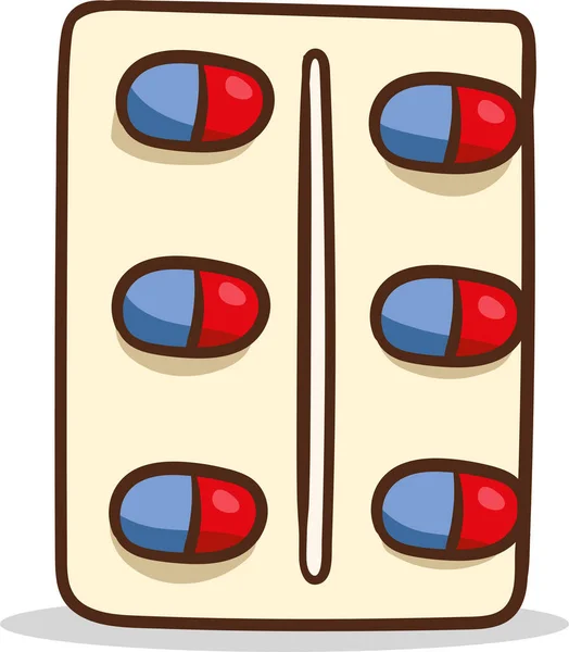 Medicine Bottle Pills Capsules Blister Pills Flat Vector Illustration — Stock Vector