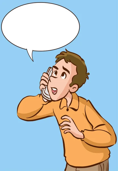 Homme Parlant Téléphone — Image vectorielle