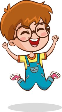 Mutlu okul çocukları izole edilmiş vektör çizimi