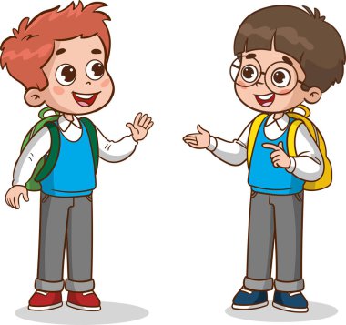 Mutlu şirin çocukların vektör çizimi