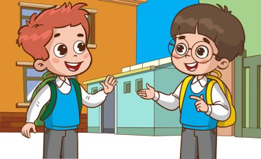 Mutlu şirin çocukların vektör çizimi