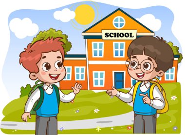 Mutlu şirin çocukların vektör çizimi