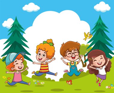 Çizgi film çocuklarının vektör çizimi