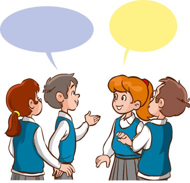 Konuşan öğrencilerin vektör çizimi 