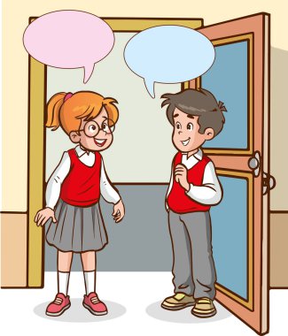 Konuşan öğrencilerin vektör çizimi 