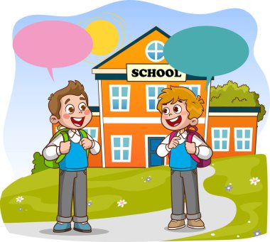 Okul çocukları vektör çizim