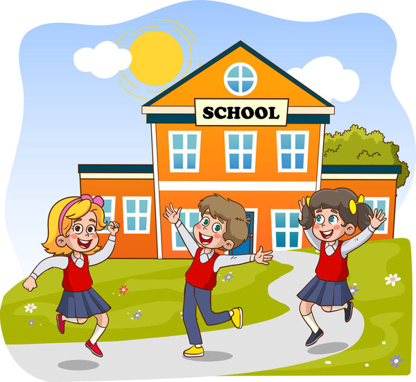 Векторная иллюстрация школьников
