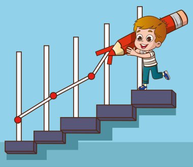 Başarılı öğrencinin kariyer planlamasının vektör çizimi