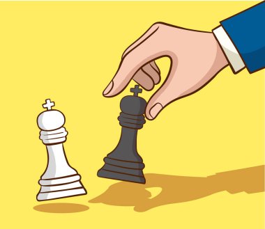 Satranç figürü, iş stratejisi konsept tasarım vektör çizimi