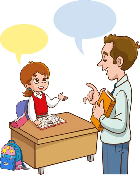 Sınıfta Öğretmen Öğretimi.Öğretmen ve öğrencilerle sınıf. Çocuk erkek ve kız öğrenme mutlu olmak oturuyor.