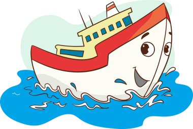 Deniz vektörü denizcilik geçmişinde balıkçı teknesi. Okyanus suyu karikatür çizimlerinde can simidi olan ticari balıkçı gemisi. Nehirde yiyecek malzemesi yakalamak için boş deniz macerası oyunu.